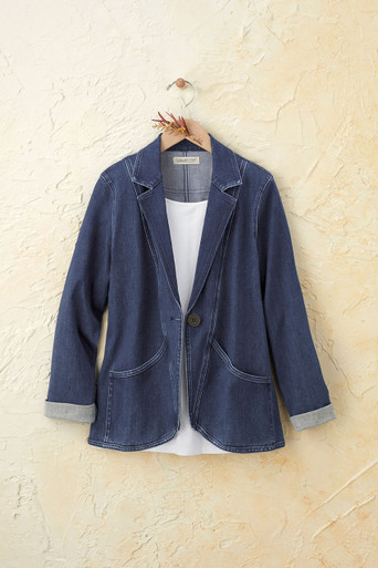Curved Hem Denim Jacket