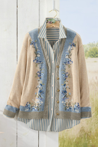 Floral Embroidered Cardigan