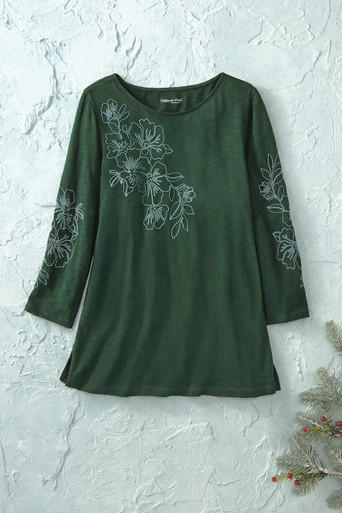 Sarena Embroidered Knit Tunic