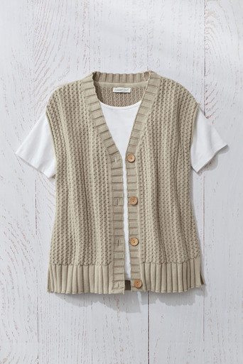 Vintage Wash Cap Sleeve Cardigan